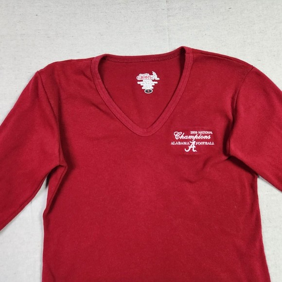 Alabama Crimson Tide Sweater Womens Large Red V-Neck Pullover Long Sleeve Champs - Picture 2 of 13